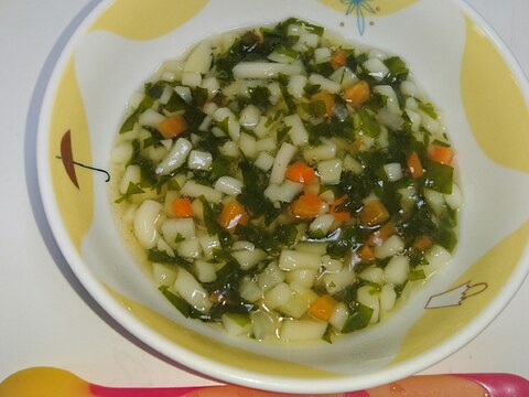 離乳食後期☆野菜入りわかめうどん